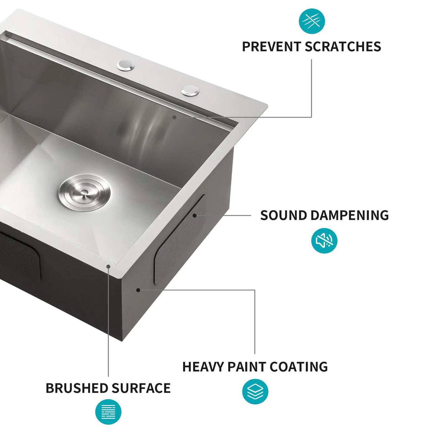 Drop In Kitchen Sink Stainless Steel 16 Gauge by HouseOfZazla