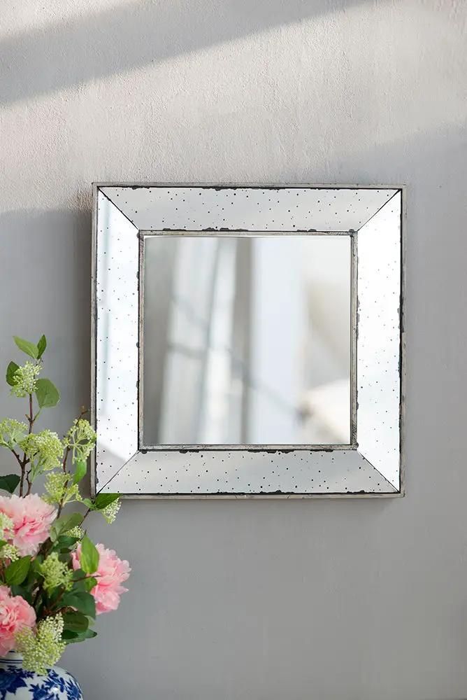 Distressed Accent Mirror, Traditional Style Framed Wall Mirror For Living Room by HouseOfZazla