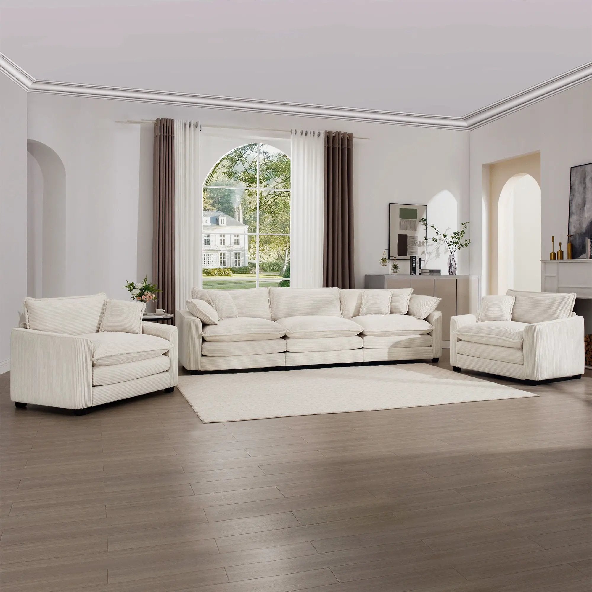 Elegant Oversized Sectional Sofa Set With Deep Seats And Flexible Layout by Unique Piece Furniture