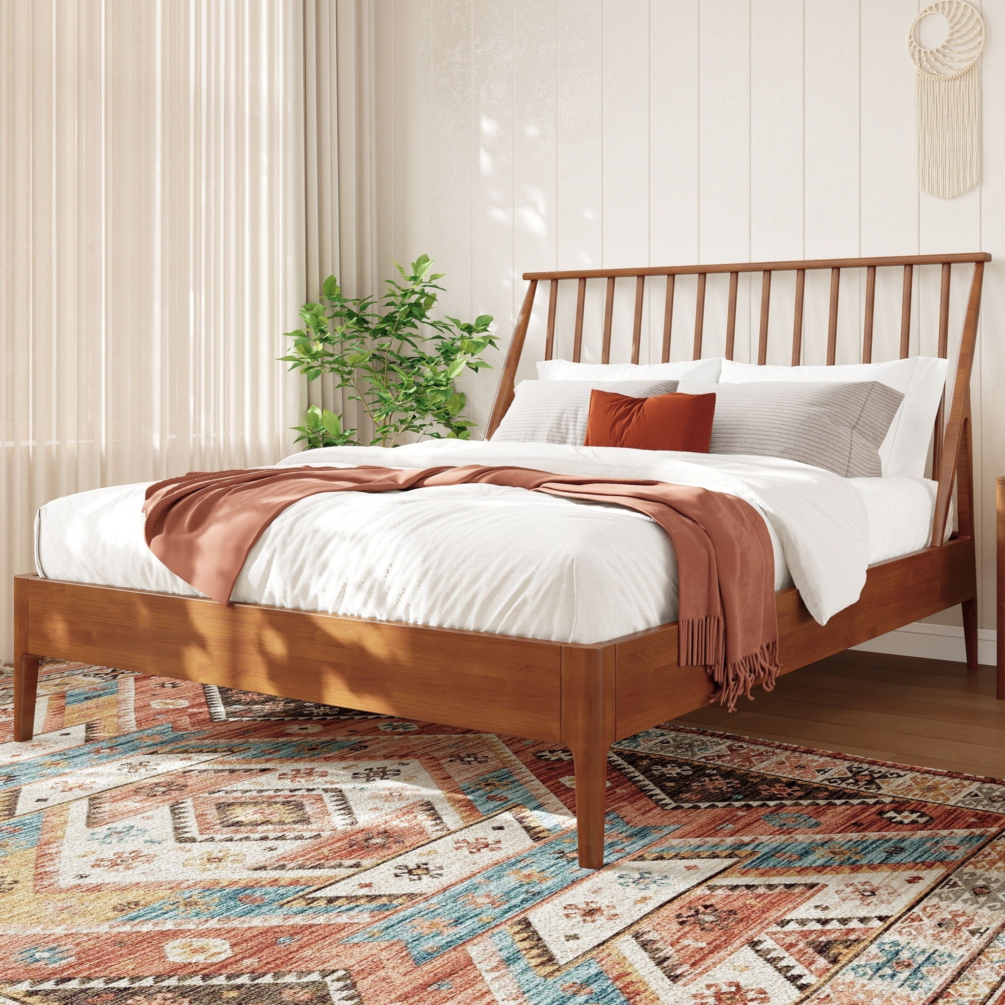 Bohemian Platform Bed With Tall Headboard by HouseOfZazla
