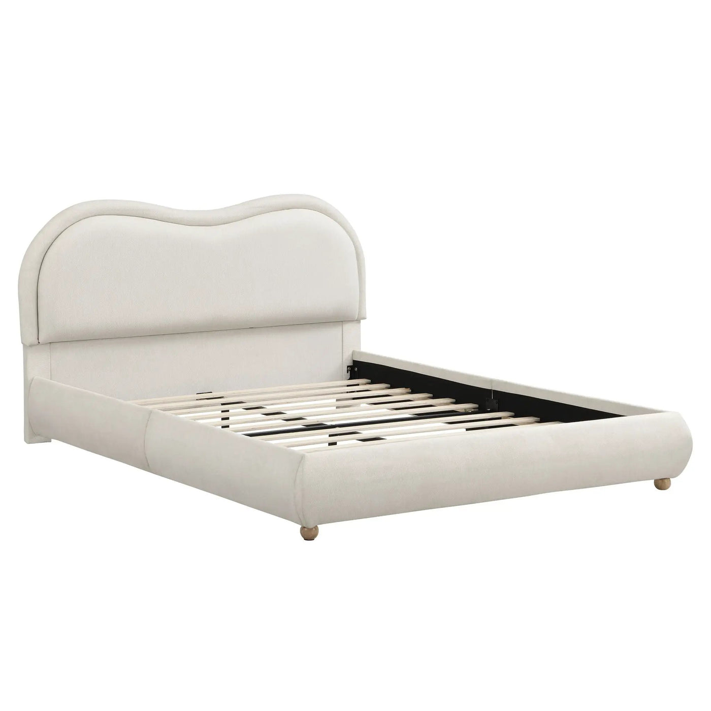 Upholstered Platform Bed Frame With Curved Headboard by HouseOfZazla