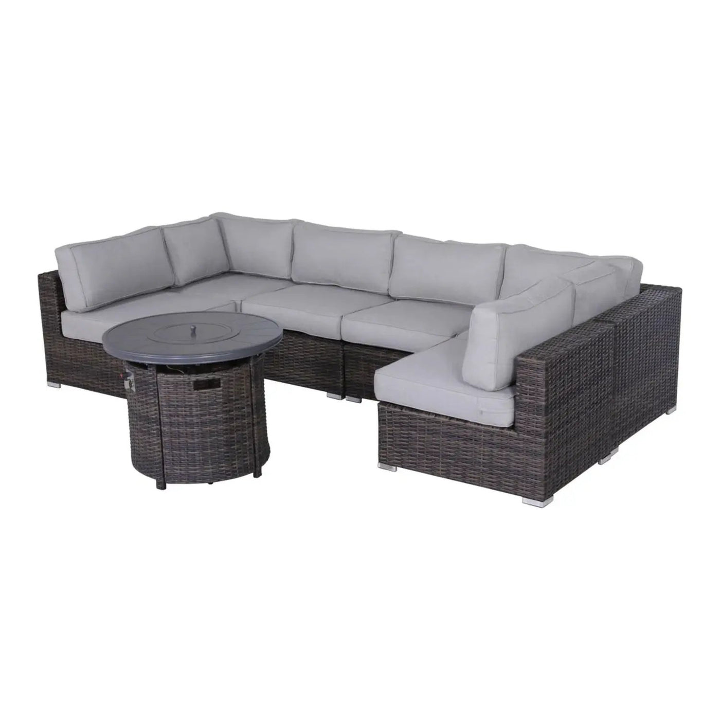 Wicker Outdoor Lounge Set With Cushions And Fire Pit by Unique Piece Furniture
