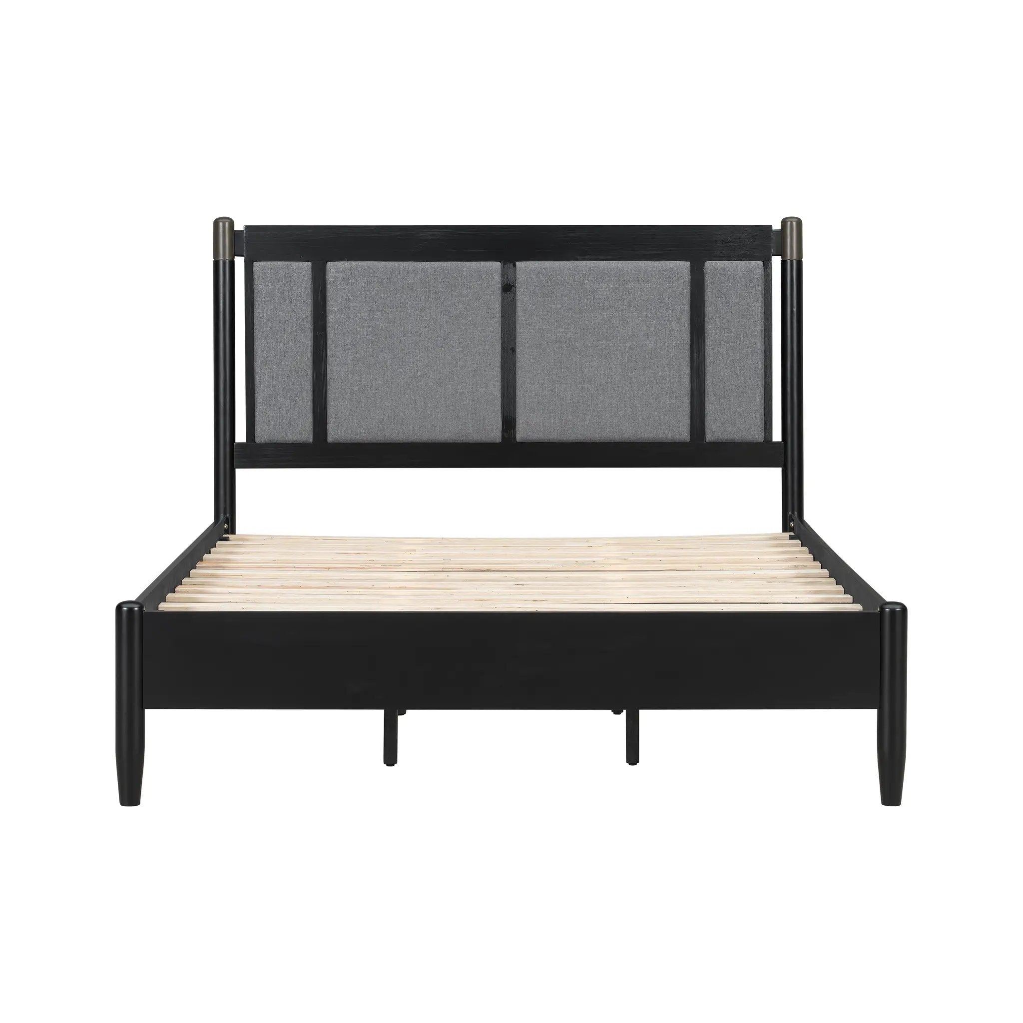 Solid Wood Queen Bed, Heavy Duty 500 lbs Support, No Box Spring Needed by HouseOfZazla