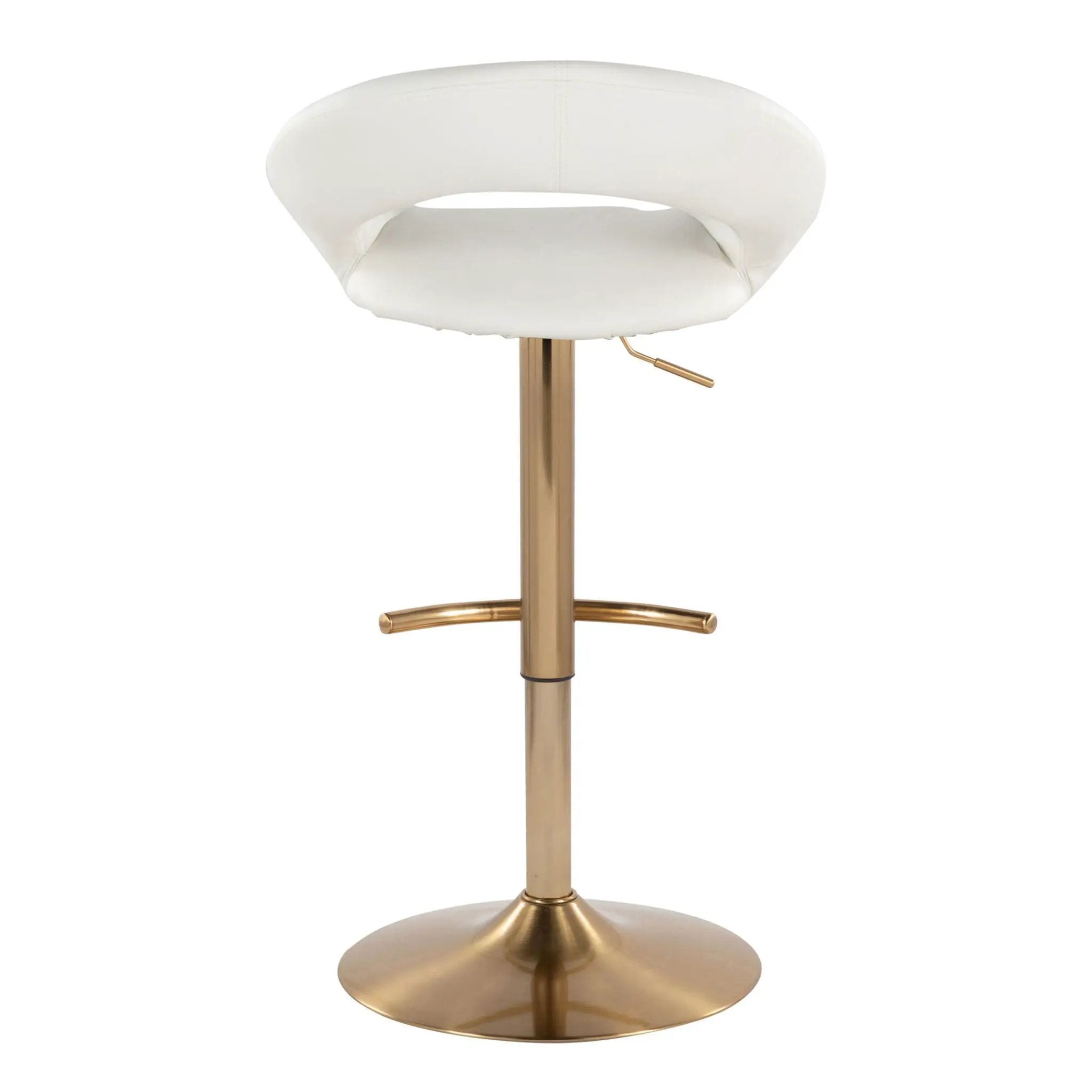 Posh - Contemporary / Glam Adjustable Barstool With Swivel With Rounded T Footrest (Set of 2) by Unique Piece Furniture