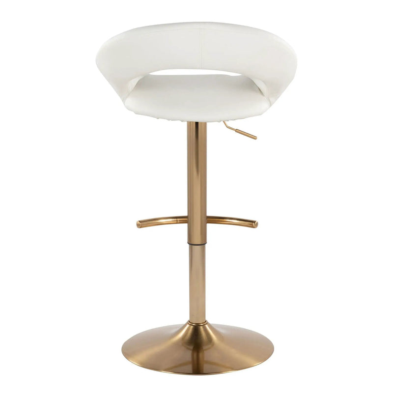 Posh - Contemporary / Glam Adjustable Barstool With Swivel With Rounded T Footrest (Set of 2) by HouseOfZazla
