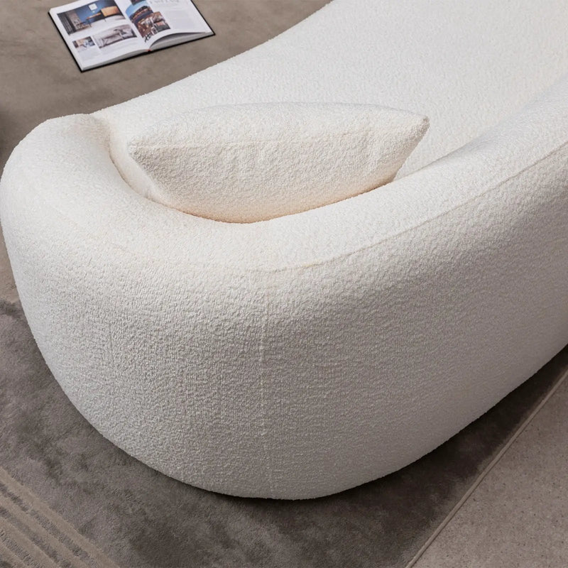 Curved 3 Seater Sofa For Living Room - White by Unique Piece Furniture