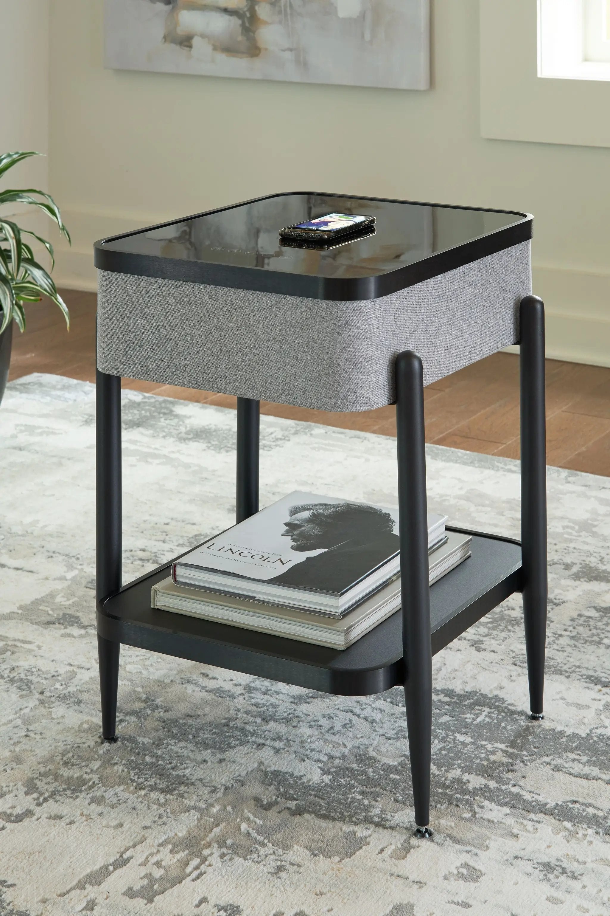 Jorvalee - Accent Table with Speaker - Gray / Black by Unique Piece Furniture
