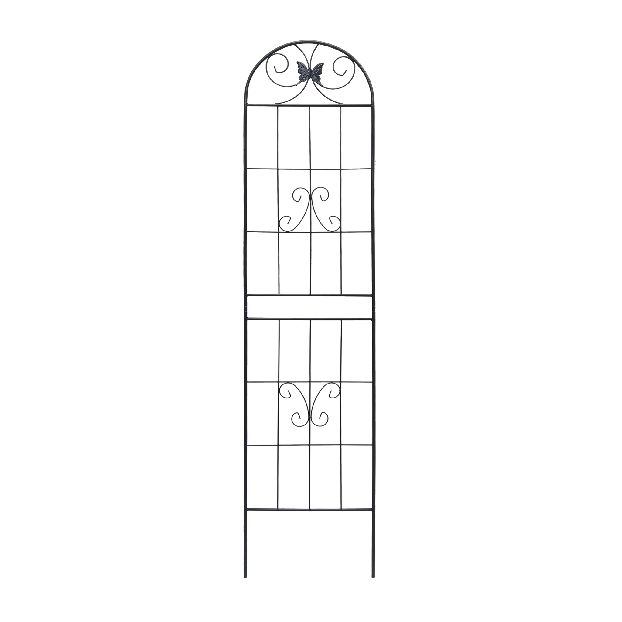 4 Pack Metal Garden Trellis 86.7" x 19.7" Rustproof Trellis for Climbing Plants Outdoor Flower Support Black by HouseOfZazla