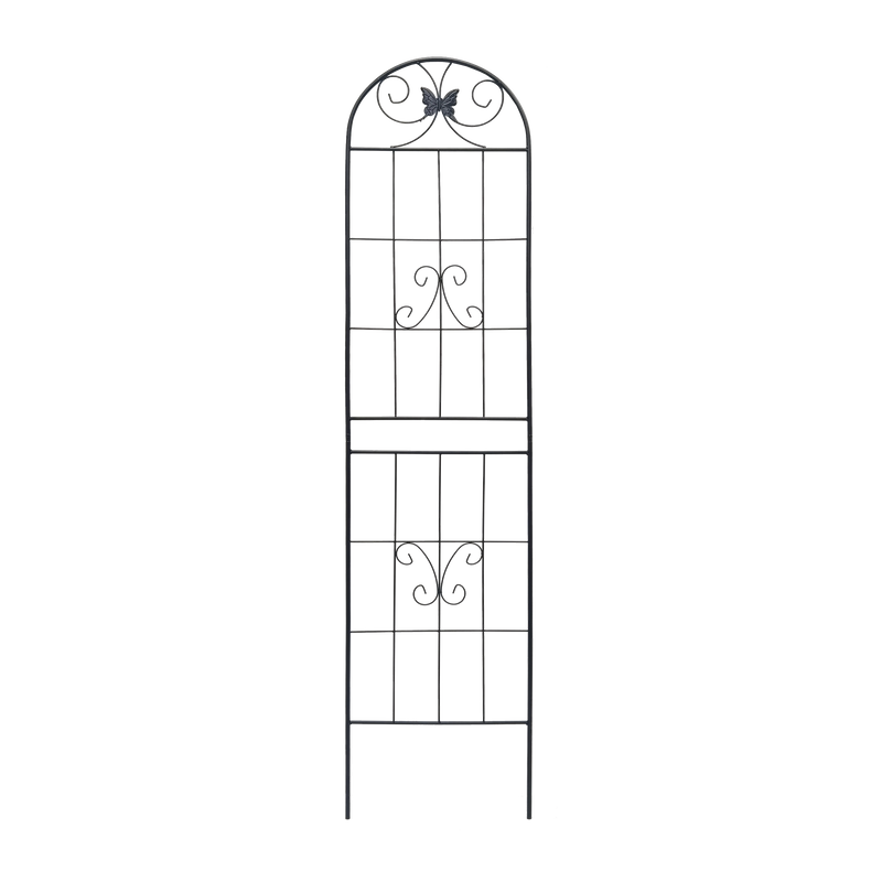 4 Pack Metal Garden Trellis 86.7" x 19.7" Rustproof Trellis for Climbing Plants Outdoor Flower Support Black by HouseOfZazla
