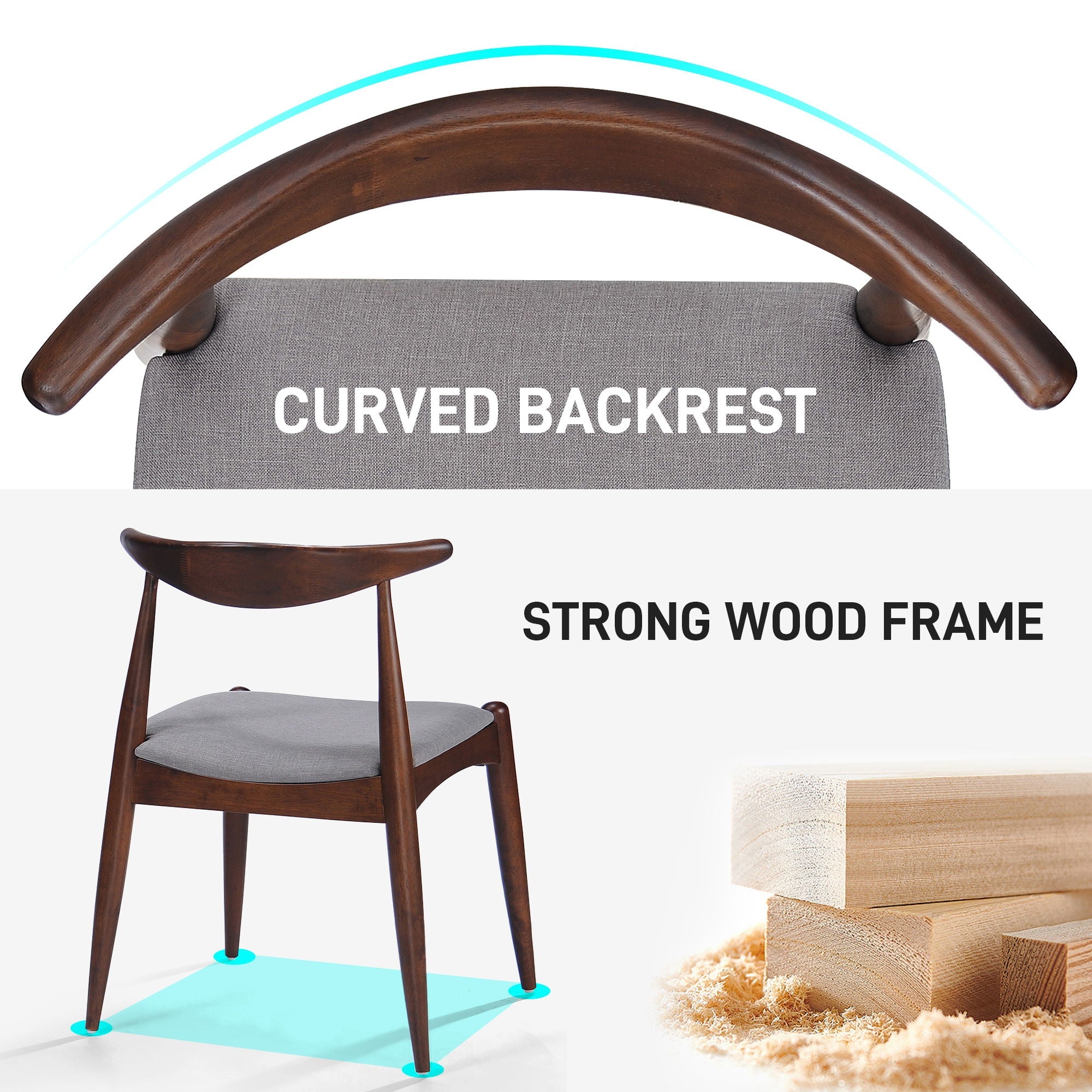 Dining Chairs With Ergonomic Backrest & Comfort Cushions (Set of 2) by HouseOfZazla