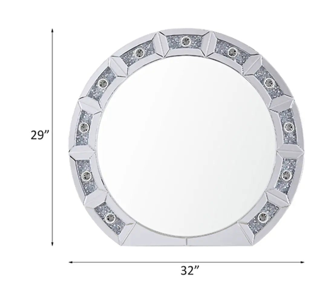 Noralie - 29" Accent Mirror - Mirrored & Faux Diamonds by Unique Piece Furniture