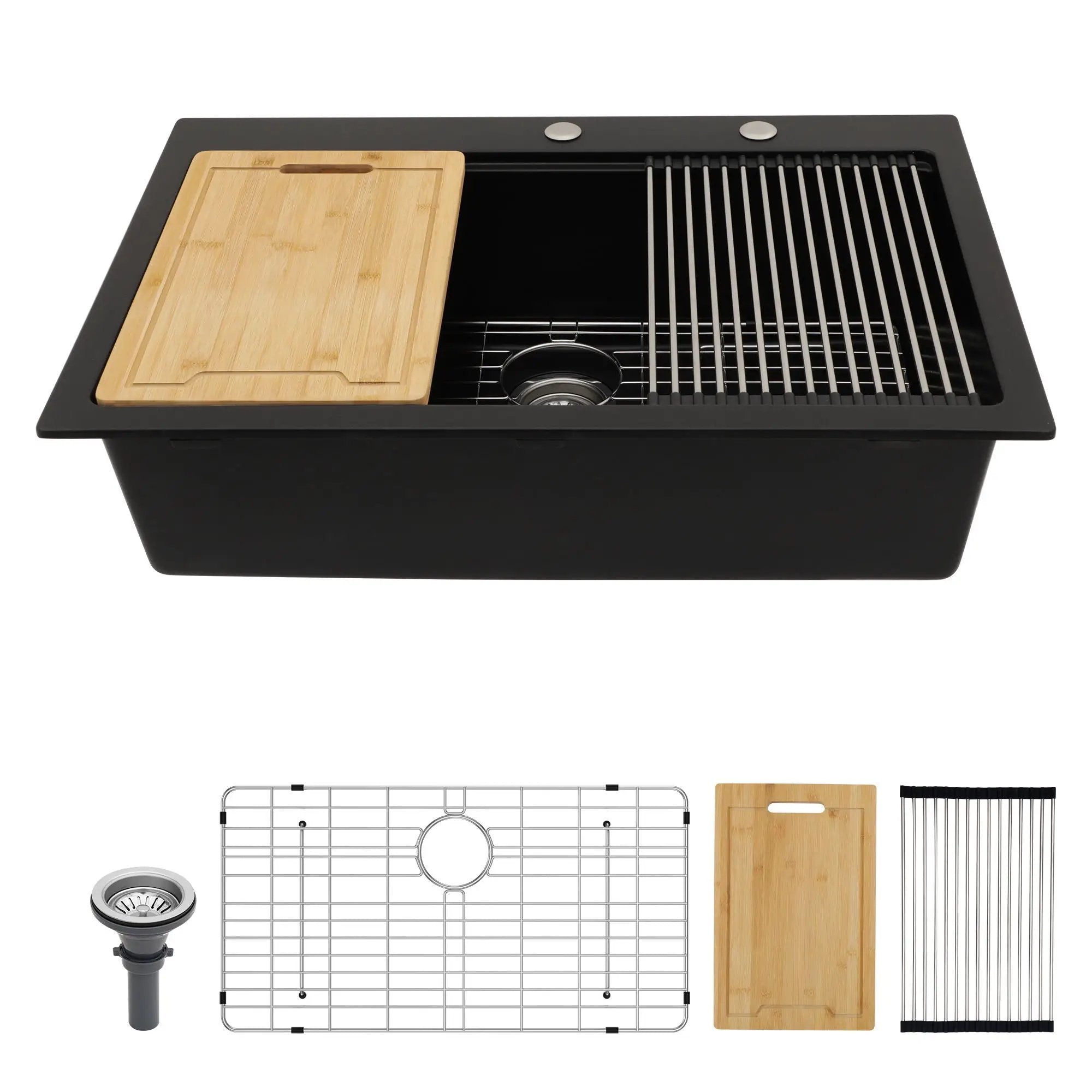 Granite Composite Quartz Kitchen Sink With Workstation Features And Drop In Design by HouseOfZazla