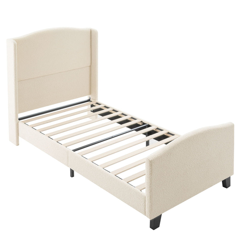 Platform Bed Frame With Tall Headboard And High Footboard by HouseOfZazla
