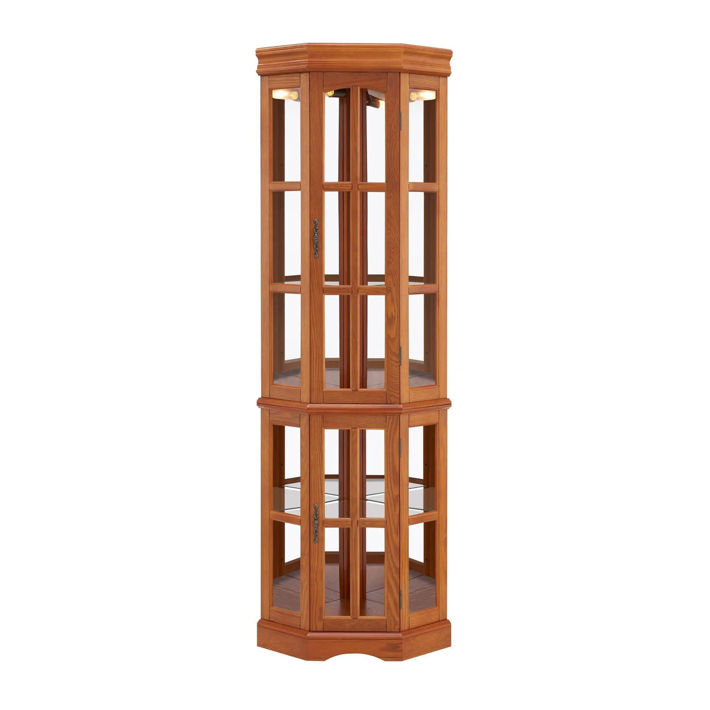 Corner Curio Cabinet With 5 Shelves And Lighting System by HouseOfZazla