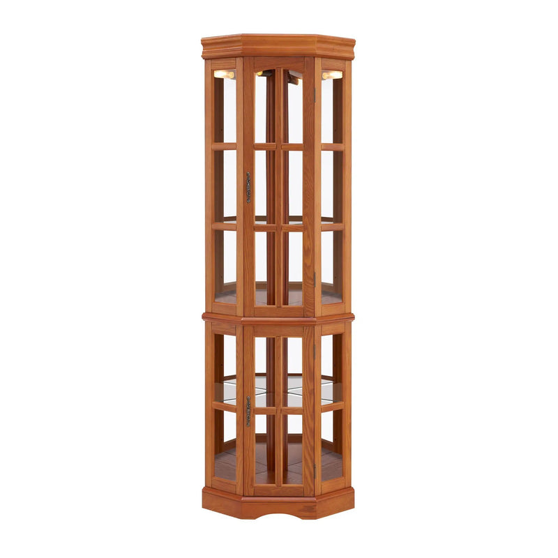 Corner Curio Cabinet With 5 Shelves And Lighting System (E26 Light Bulb Not Included) by Unique Piece Furniture