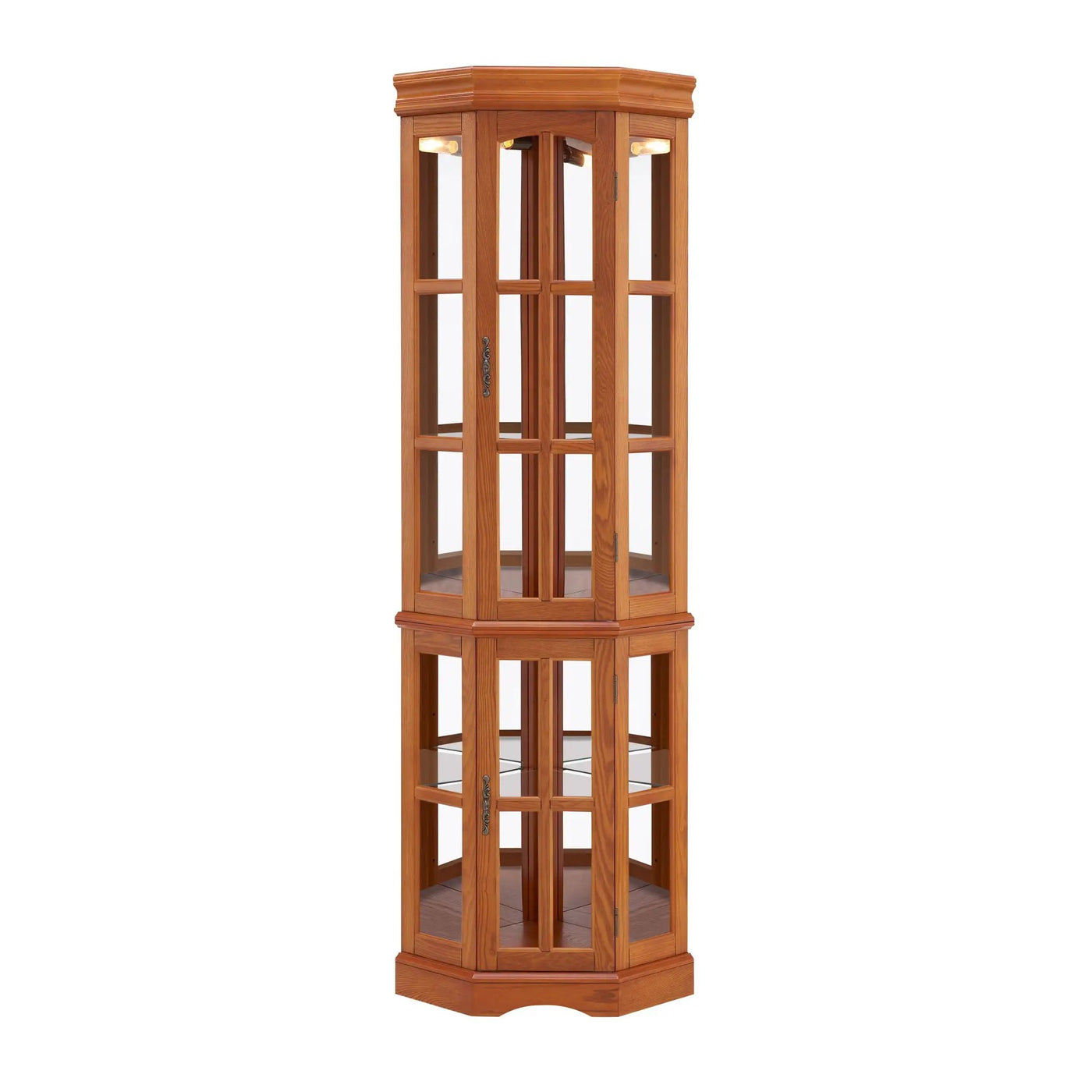 Corner Curio Cabinet With 5 Shelves And Lighting System (E26 Light Bulb Not Included) by Unique Piece Furniture