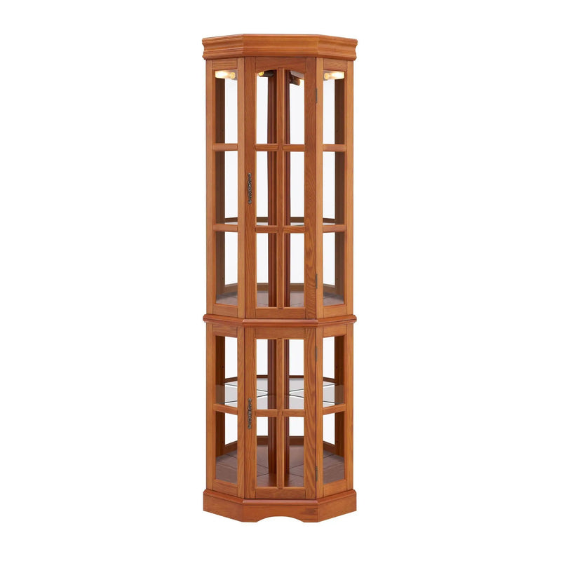 Corner Curio Cabinet With 5 Shelves And Lighting System by HouseOfZazla