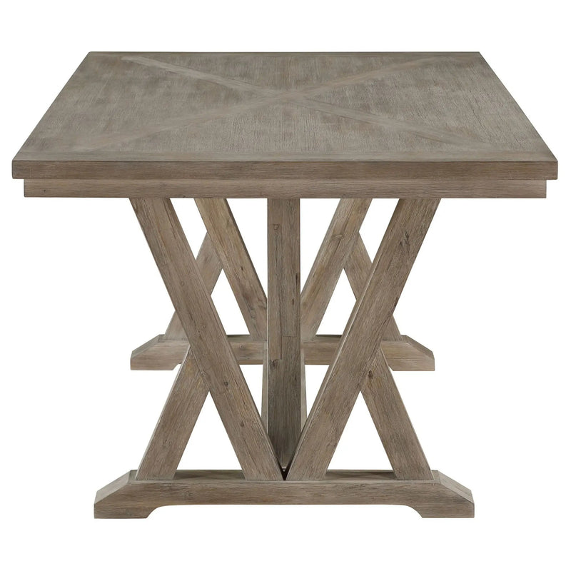 Ruston - Rectangular Dining Table With Trestle Design - Gray