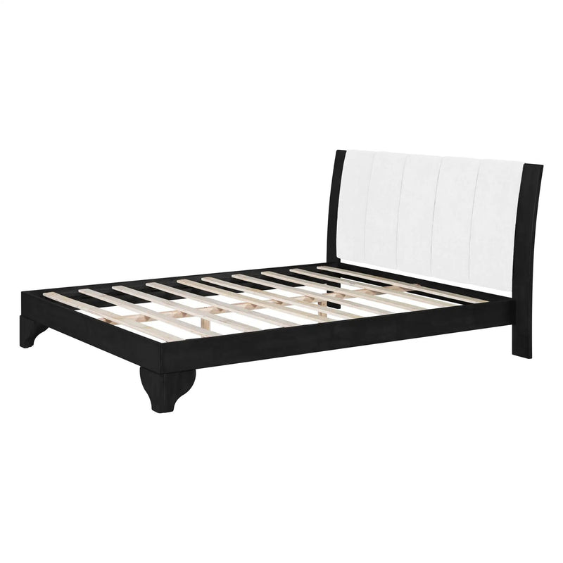 Queen Size Bed Frame in Black & White Pine by HouseOfZazla