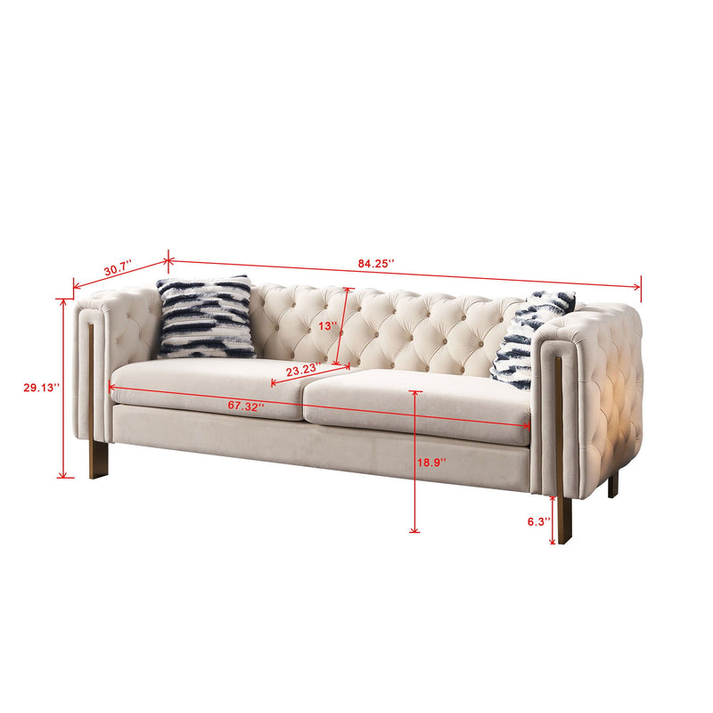 Chesterfield - Modern Tufted Living Room Sofa, 84.25''W Couch by HouseOfZazla