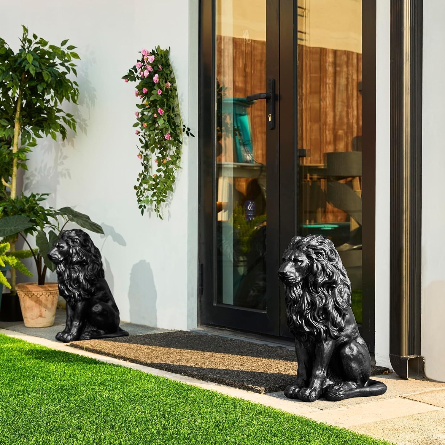 20.5" Resin Outdoor Lion Statue by HouseOfZazla