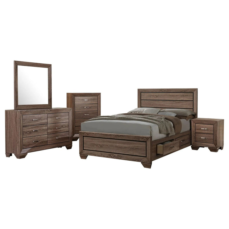Kauffman 5-piece Queen Bedroom Set Washed Taupe by Unique Piece Furniture