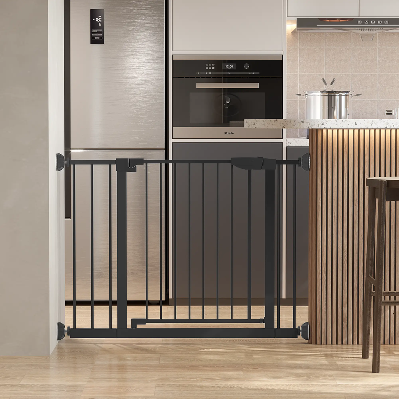 Wide Baby Gate with Wall Protector for Stairs and Doorways by HouseOfZazla