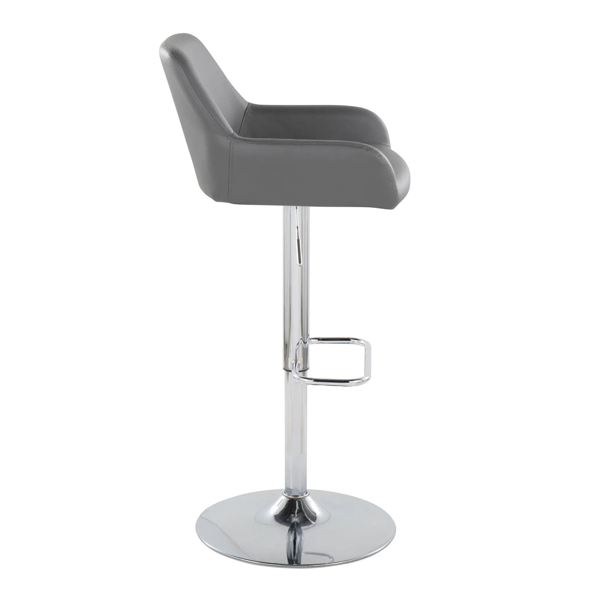 Daniella - Contemporary Adjustable Barstool With Swivel With Rounded Rectangle Footrest (Set of 2) by Unique Piece Furniture