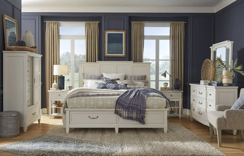 Willowbrook - Open Nightstand - Egg Shell White With Slight Rub Through by Unique Piece Furniture