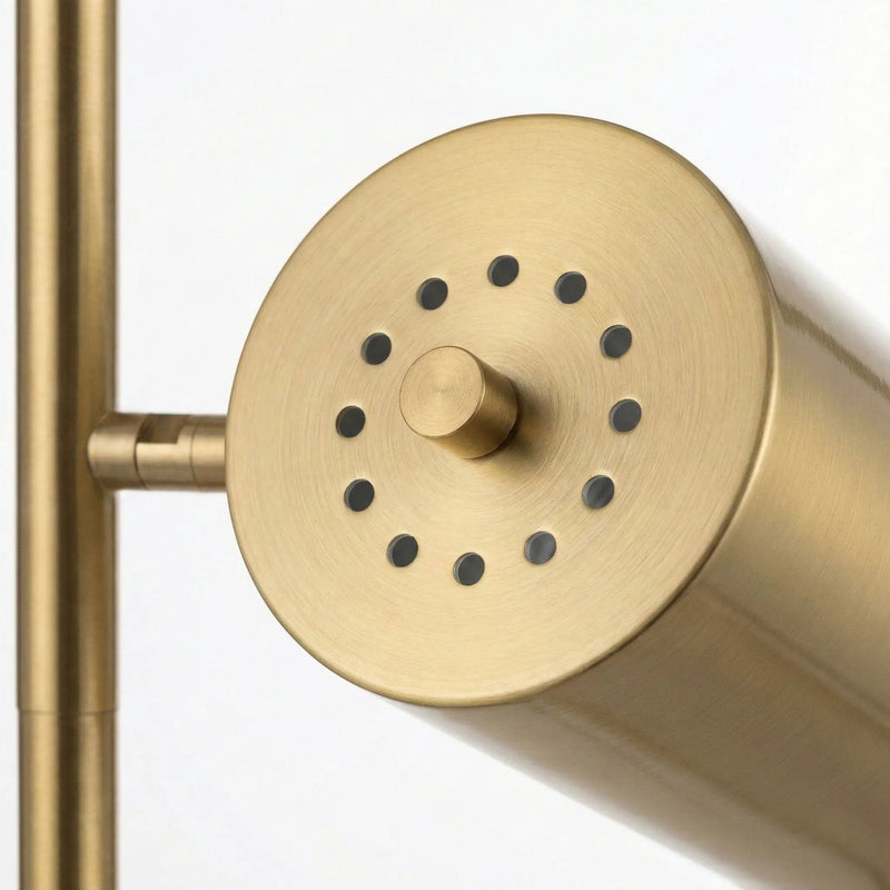 Harmony - Floor Lamp With Rotary Switch Triple Spots Block Base - Gold by Unique Piece Furniture