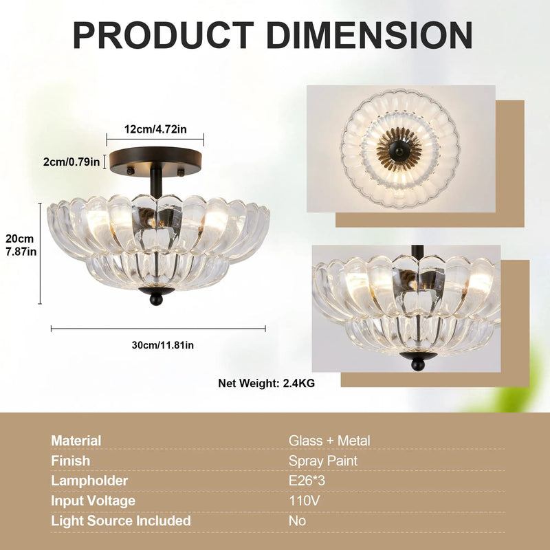 Smoky Semi Flush Mount Ceiling Light by HouseOfZazla
