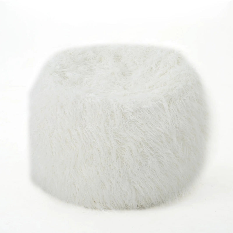 Mahin - Rounded 5 Foot Bean Bag Cozy Modern Design - White by HouseOfZazla