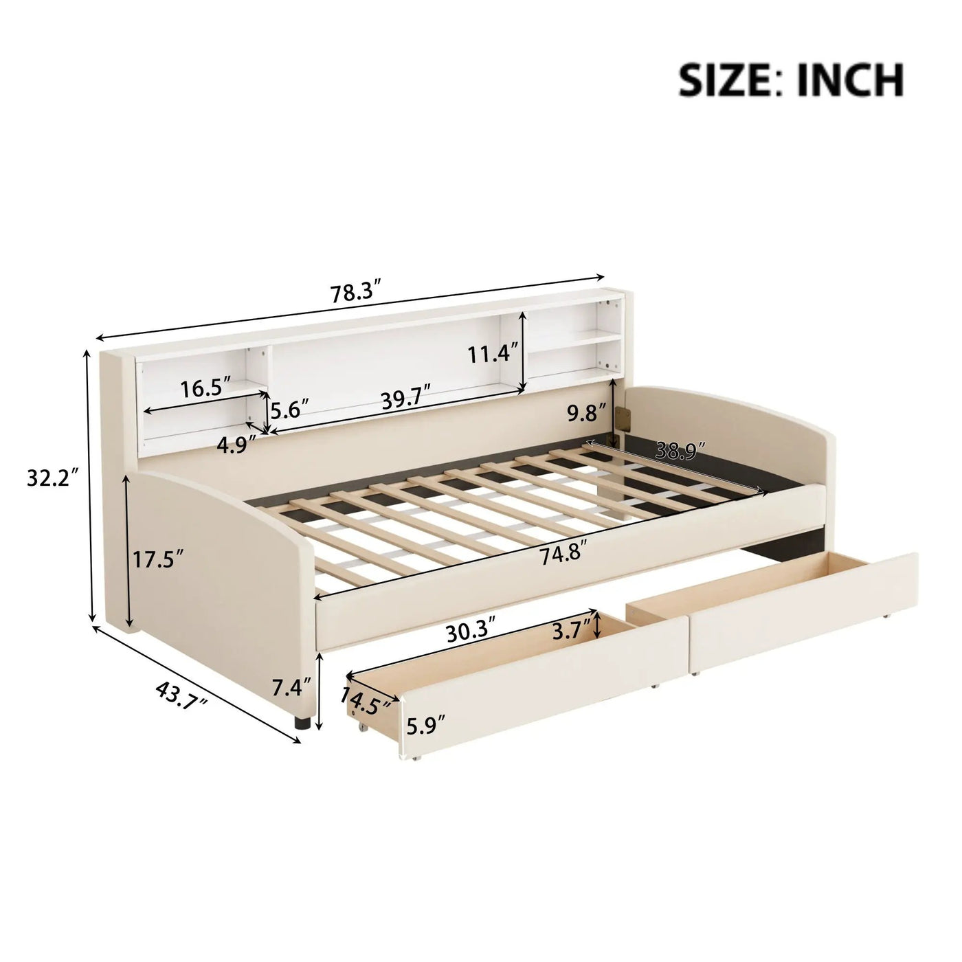 Luxurious Upholstered Platform Bed With Storage Drawers by Unique Piece Furniture