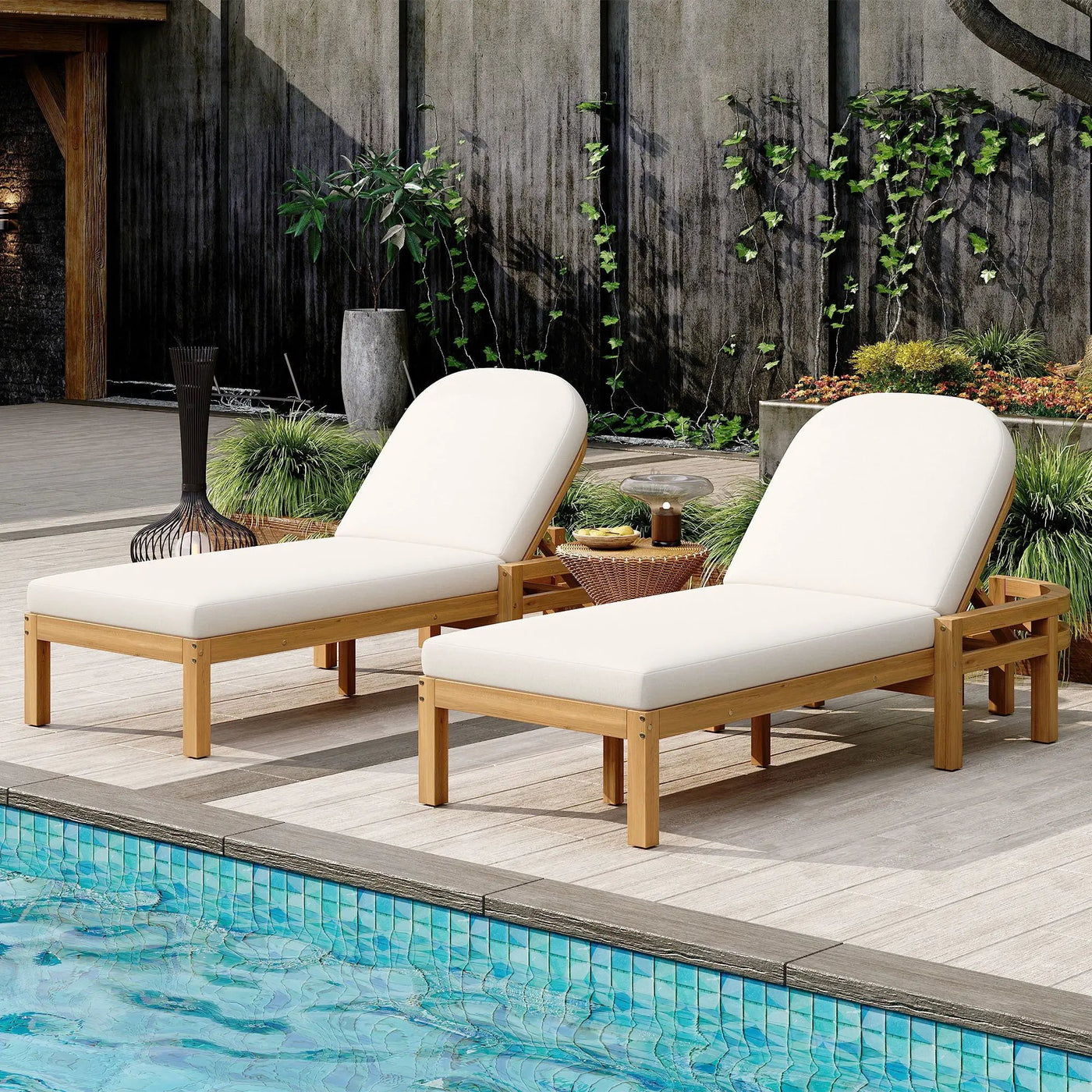 Outdoor Chaise Lounge With 5 Position Adjustable Backrest (Set of 2) by Unique Piece Furniture