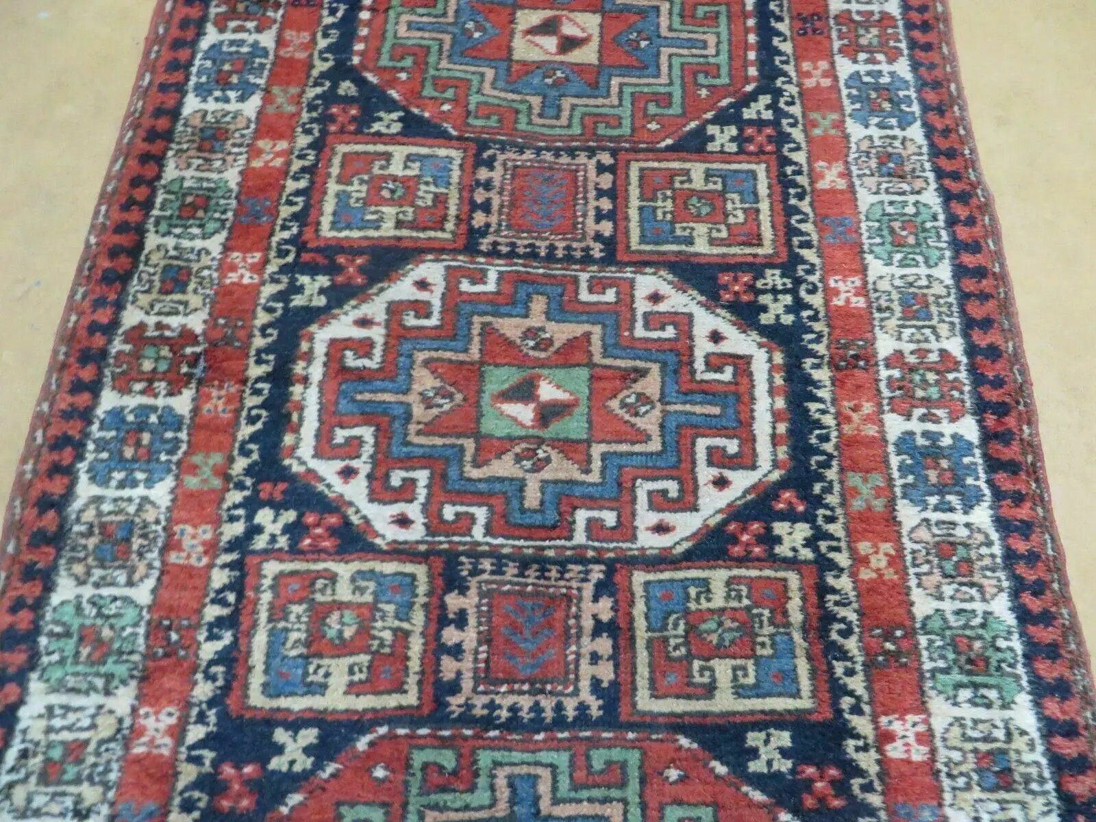 3 '4" X 10' Vintage Handmade Turkish Kazak Caucasian Wool Runner Rug Red Nice by Jewel Rugs