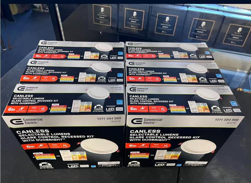 Brand New Commercial Electric Elite Series 6 in. LED DuoBright, 3-Level Lumen Select, Baffle Canless Recessed Light, Adjustable CCT by Selzalot
