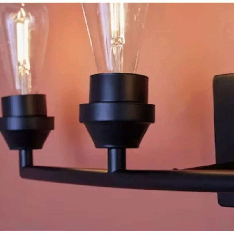 Style Selections 26.75-in 4-Light Black Transitional Vanity Light by Selzalot