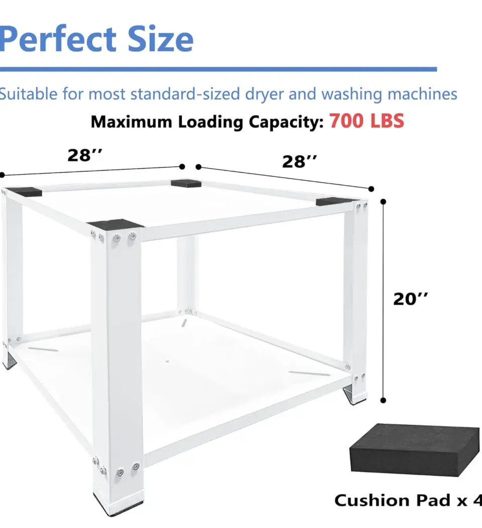 Royxen 4.0 Laundry Pedestal 20" Height Universal Fit 700lbs Capacity, Washing Machine Base Stand Dryer Base Platform Heavy Duty, 28" Wide (White) by Selzalot