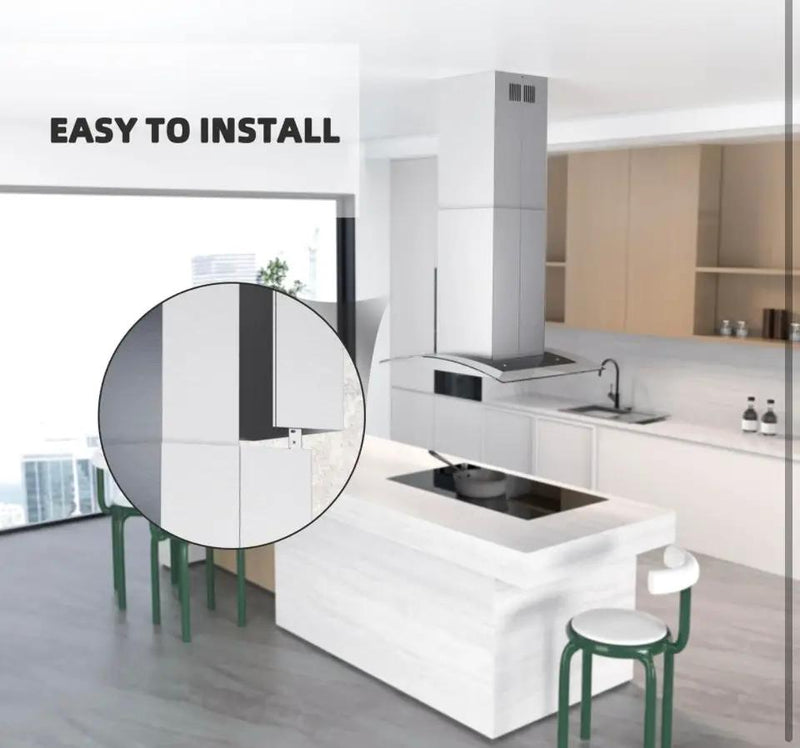 FIREGAS Range Hood Extension Chimney FGS-TI02-ZST, Stainless Steel Wall Mount Chimney Extension for FIREGAS Island Range Hood FGS-USI02G75CC and FGS-U by Selzalot