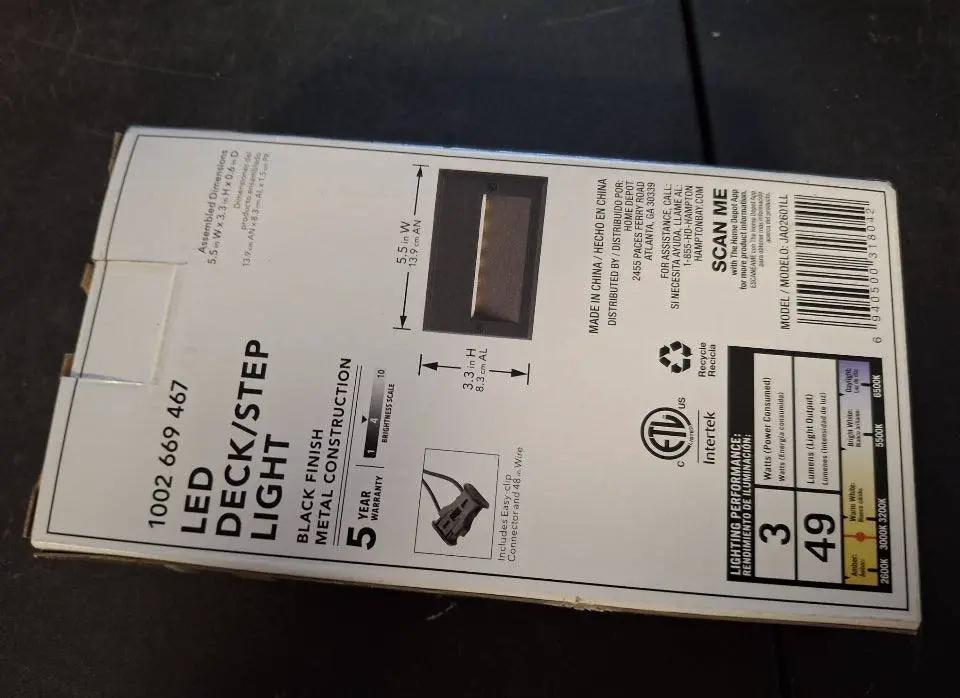 Hampton Bay 49 Lumen 5.5 in. Low Voltage Black Integrated LED Deck Light by Selzalot