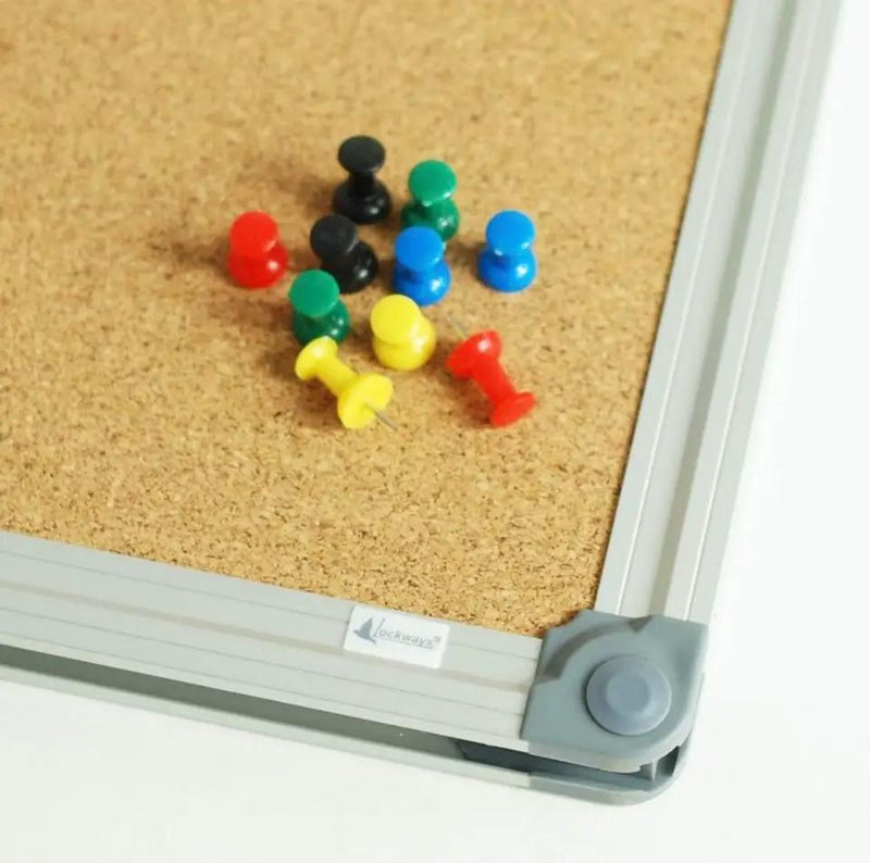 Lockways Cork Board Bulletin Board, Double Sided Corkboard 36" x 24", Wall-Mounted Aluminum Framed Message Presentation Notice Board 3 x 2 by Selzalot