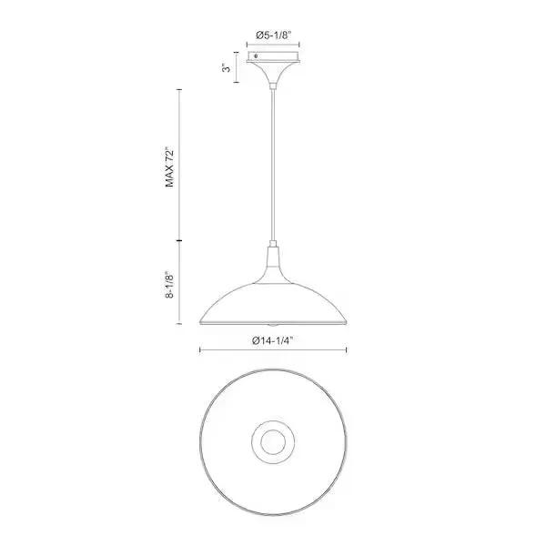 Open Box ALORA MOOD Abel 14 in. 1 Light 60-Watt Brushed Gold Pendant Light by Selzalot