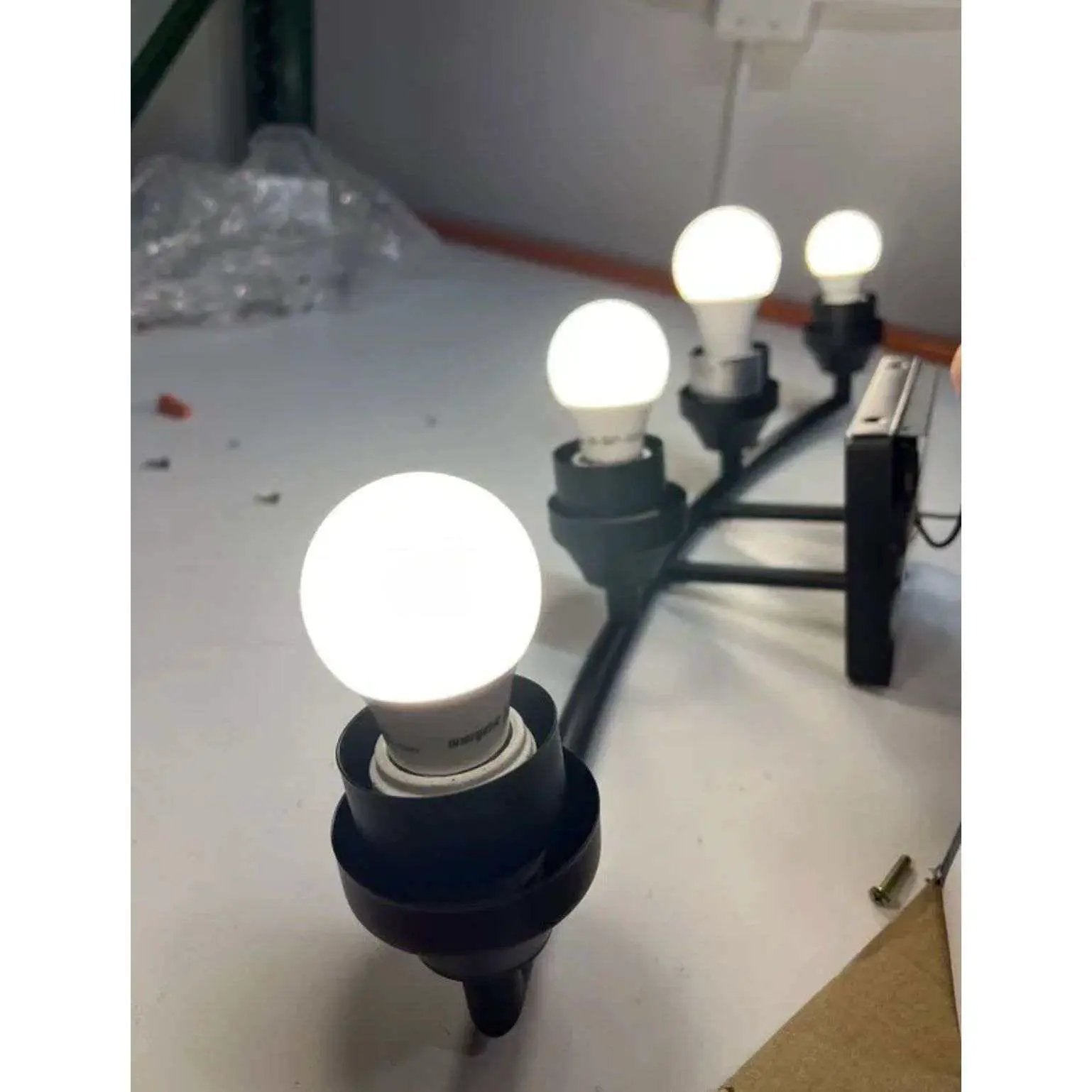 Style Selections 26.75-in 4-Light Black Transitional Vanity Light by Selzalot