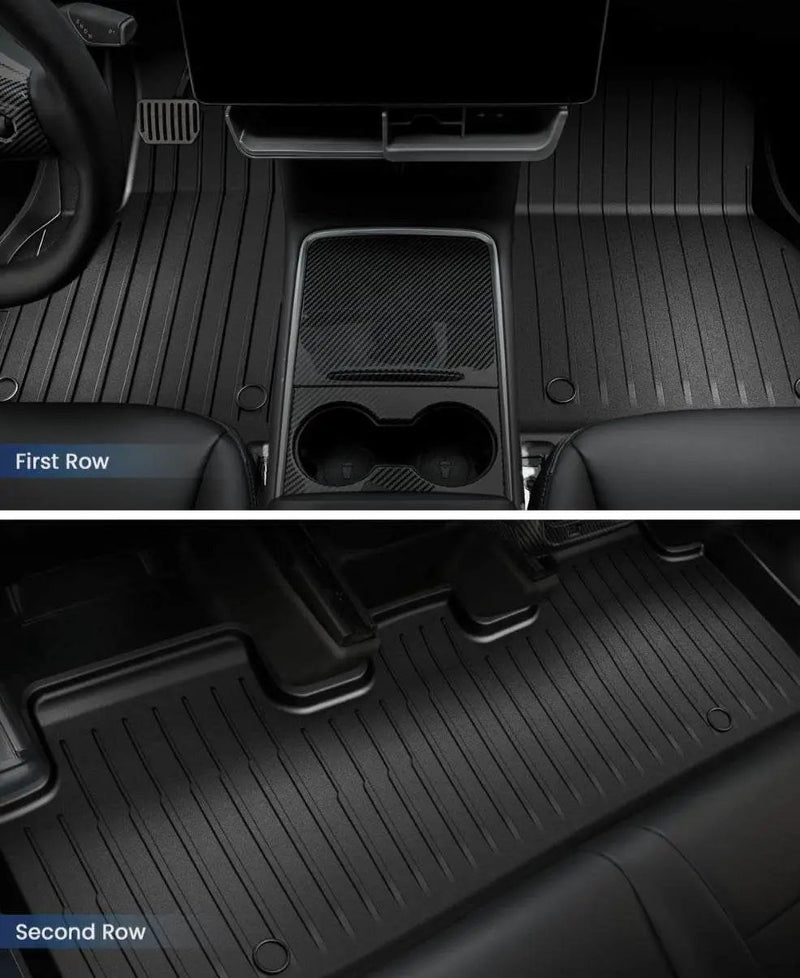 Proud Bird 4.1 1 i (8) Tesla Model Y Floor Mats 2023-2021 (5-Seater), Pure TPE, All Weather Floor Mats Tesla Accessories Model Y Trunk Mat & Floor Mat by Selzalot