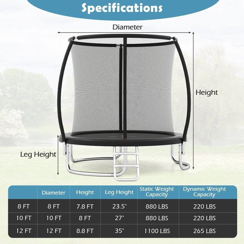 8FT Outdoor Heavy-Duty Recreational Trampoline by DirectDeals