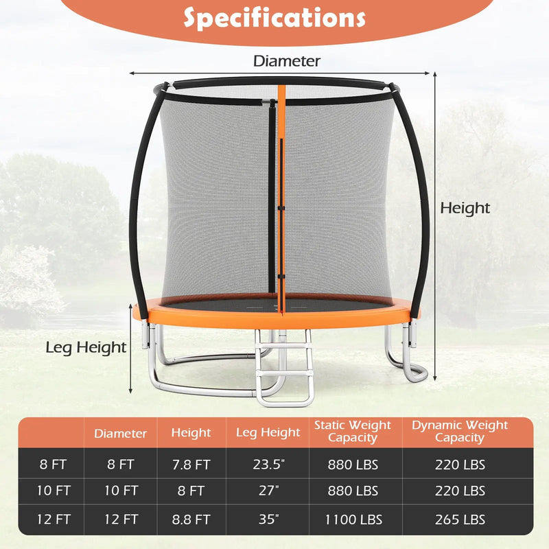 8FT Outdoor Heavy-Duty Recreational Trampoline by DirectDeals