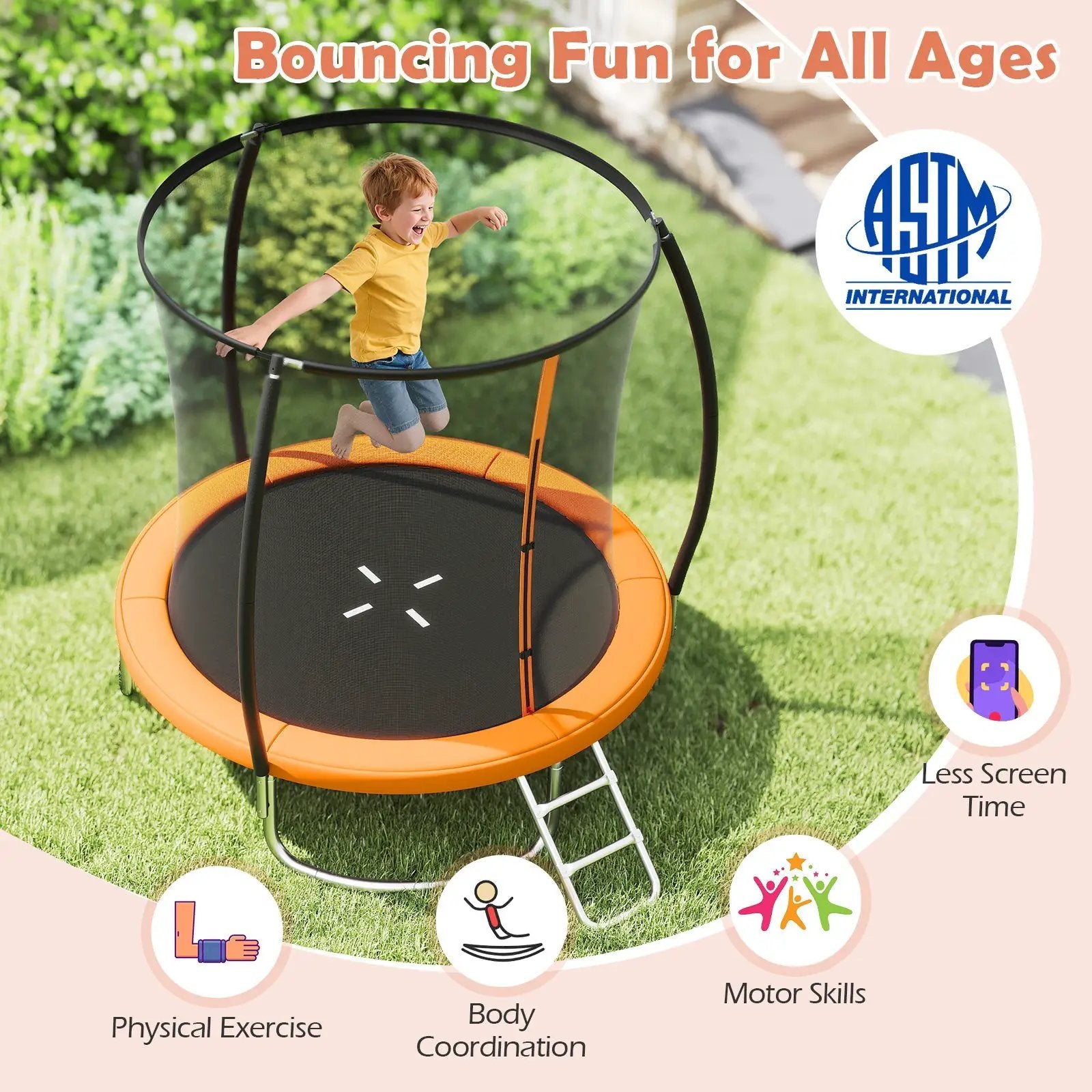 8FT Outdoor Heavy-Duty Recreational Trampoline by DirectDeals