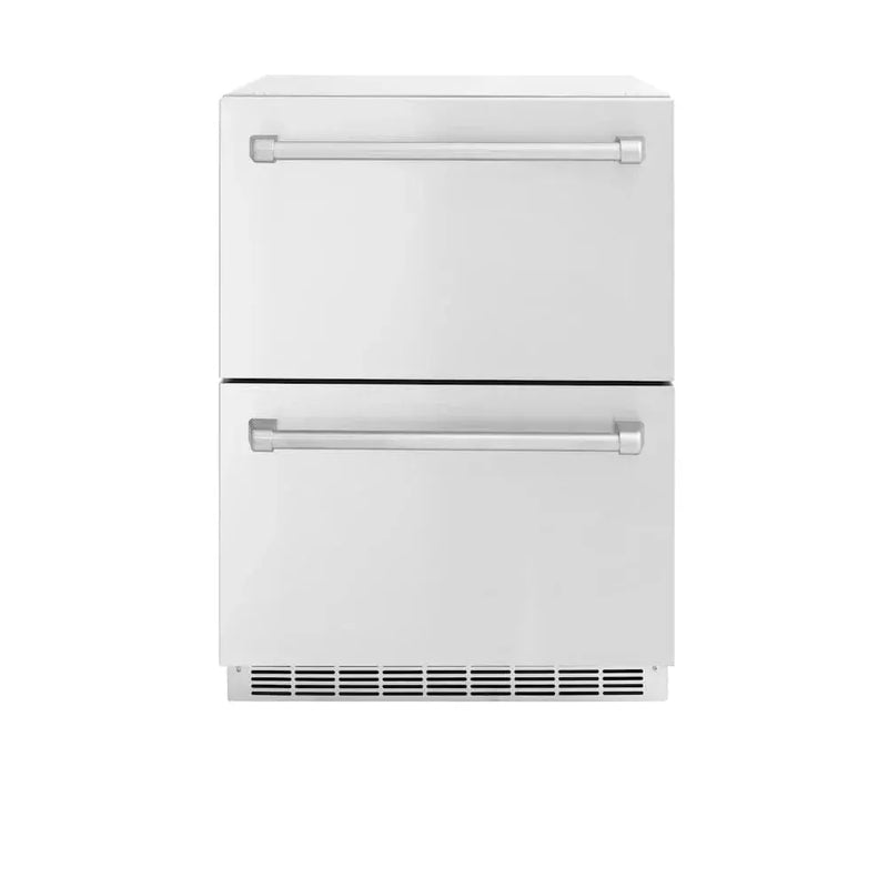 ZLINE 24" Touchstone 168 Can Outdoor-Rated Dual Refrigerator Drawer, Stainless Steel, RDSO-ST-24 by Farmhouse Kitchen and Bath