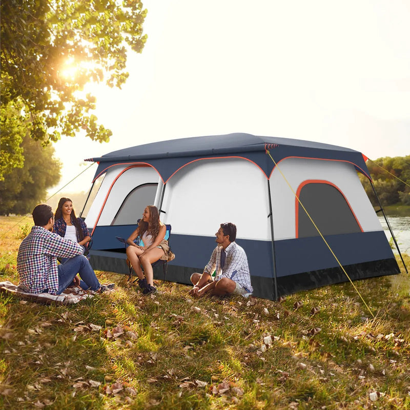 8-10 Person Camping Tent with Double Rooms and 2 Doors by DirectDeals