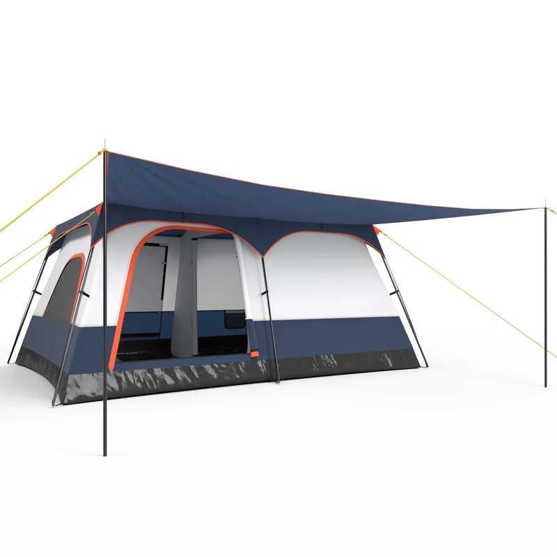 8-10 Person Camping Tent with Double Rooms and 2 Doors by DirectDeals